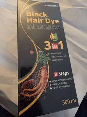 Meidu Black Hair Dye Shampoo 3-in-1 - Black